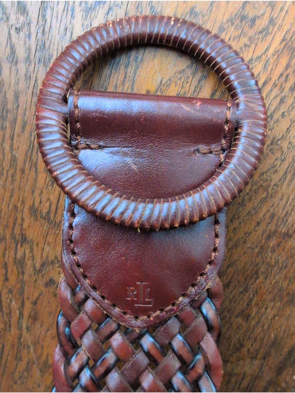 Ralph Lauren Belt Women's S Brown Wide Braided Multistrand Leather 36"